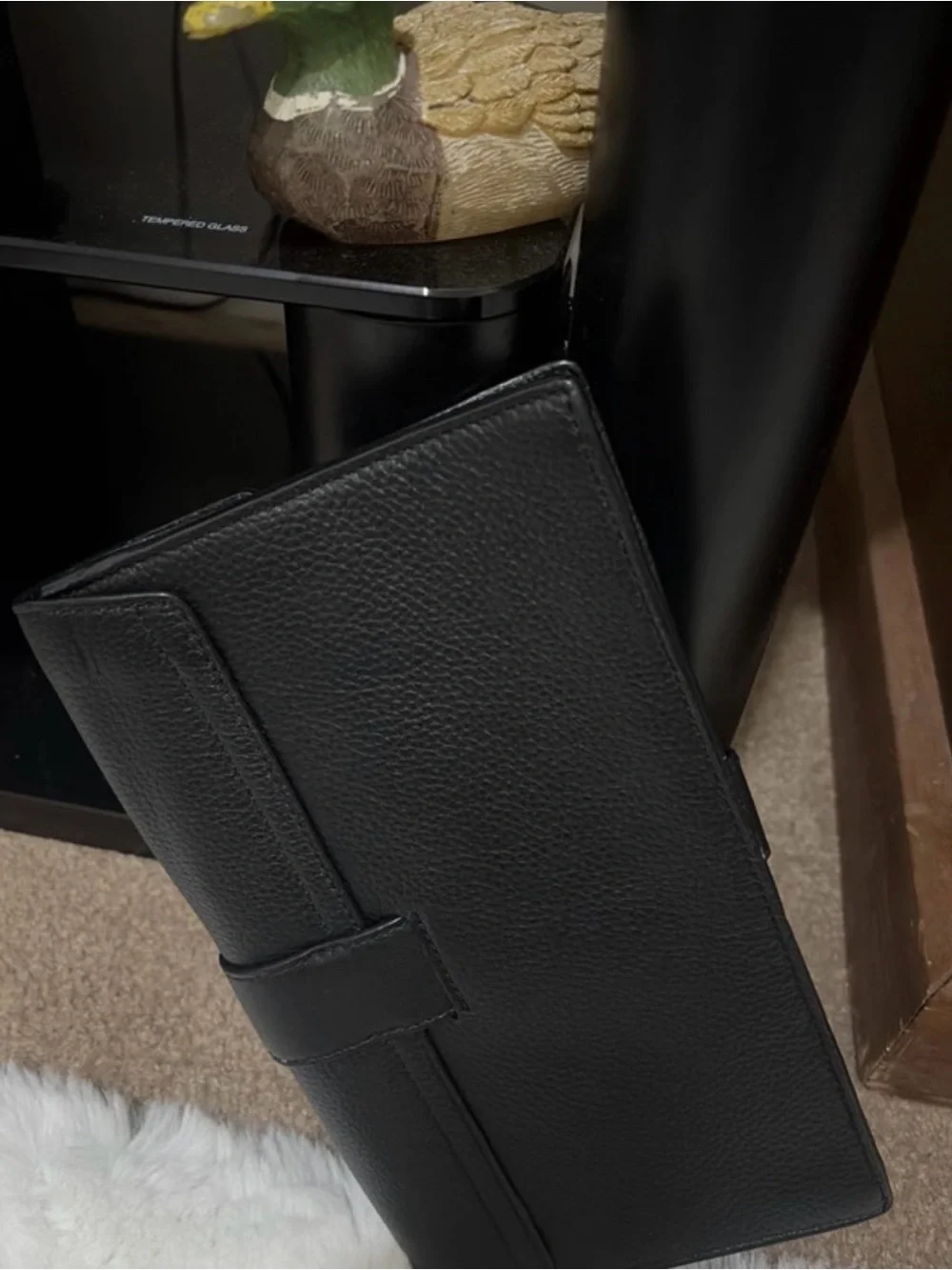kate spade Black Leather Envelope Clutch